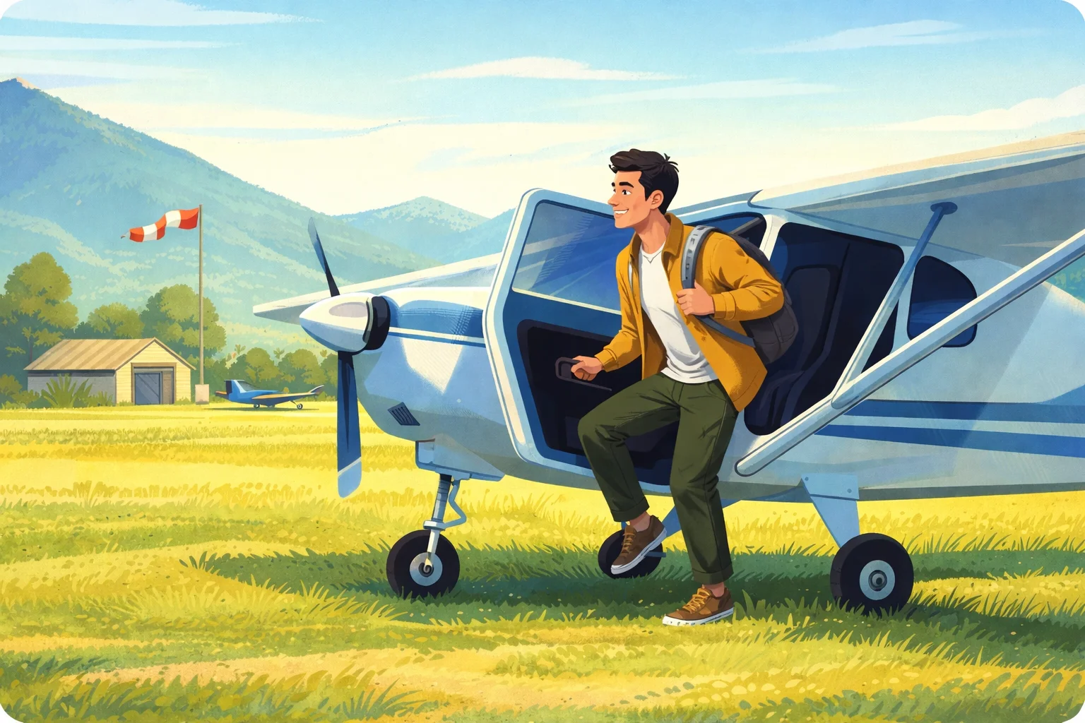 Pilote AIRSTEP avec son ULM