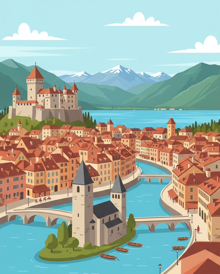 Annecy vue depuis un ULM