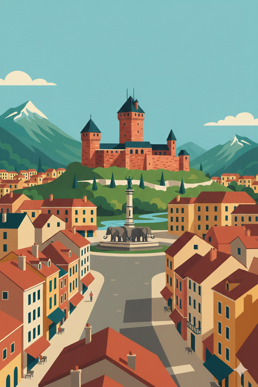 Chambéry vue depuis un ULM