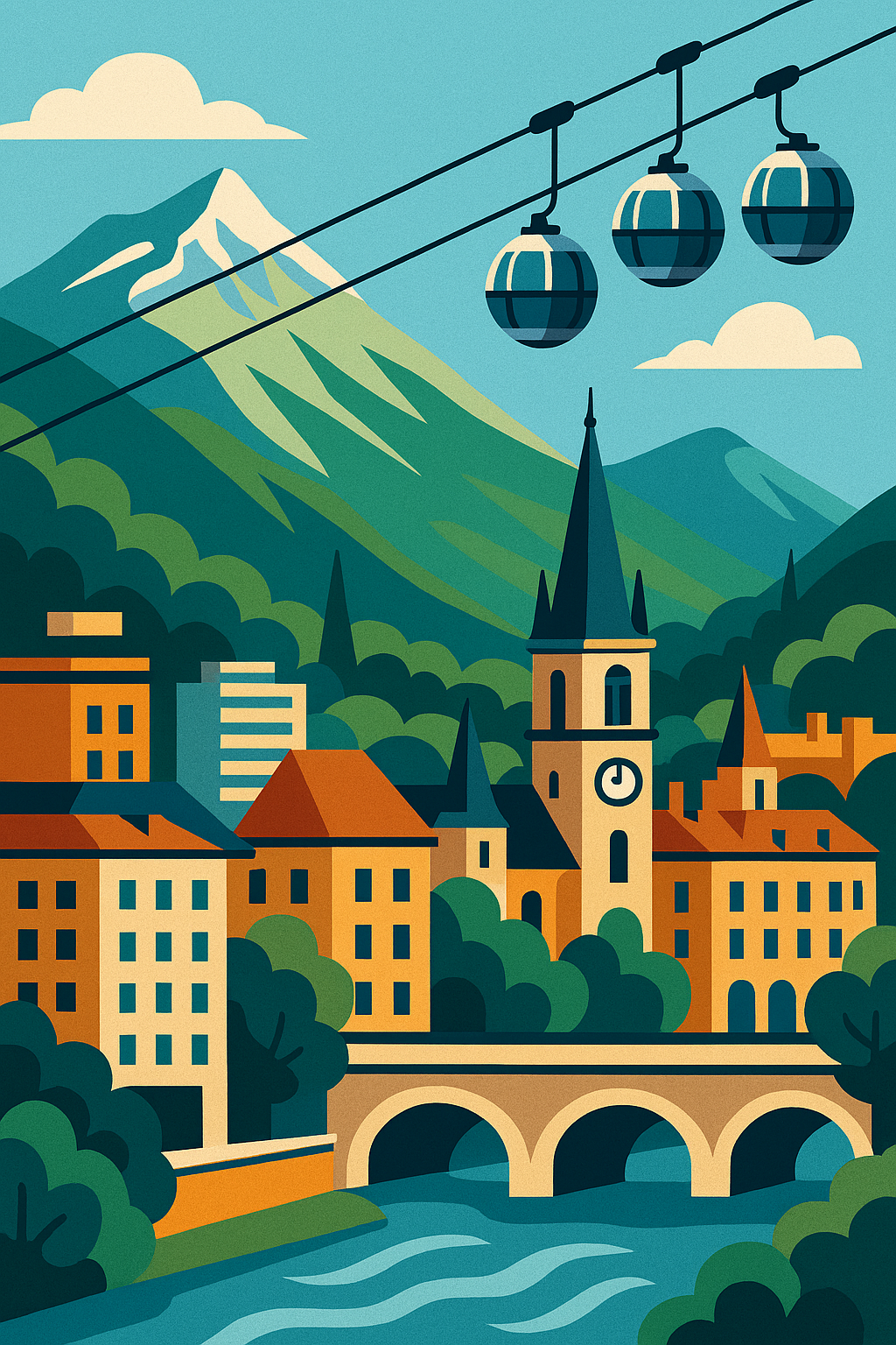 Grenoble vue depuis un ULM